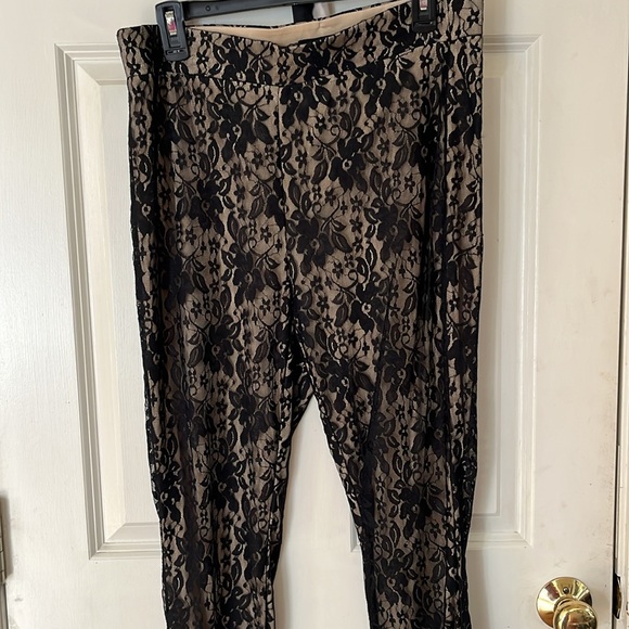 Metaphor size XL black lace pull on pants nude lining - Picture 1 of 12